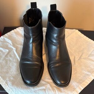 Zara Woman Black Leather Booties